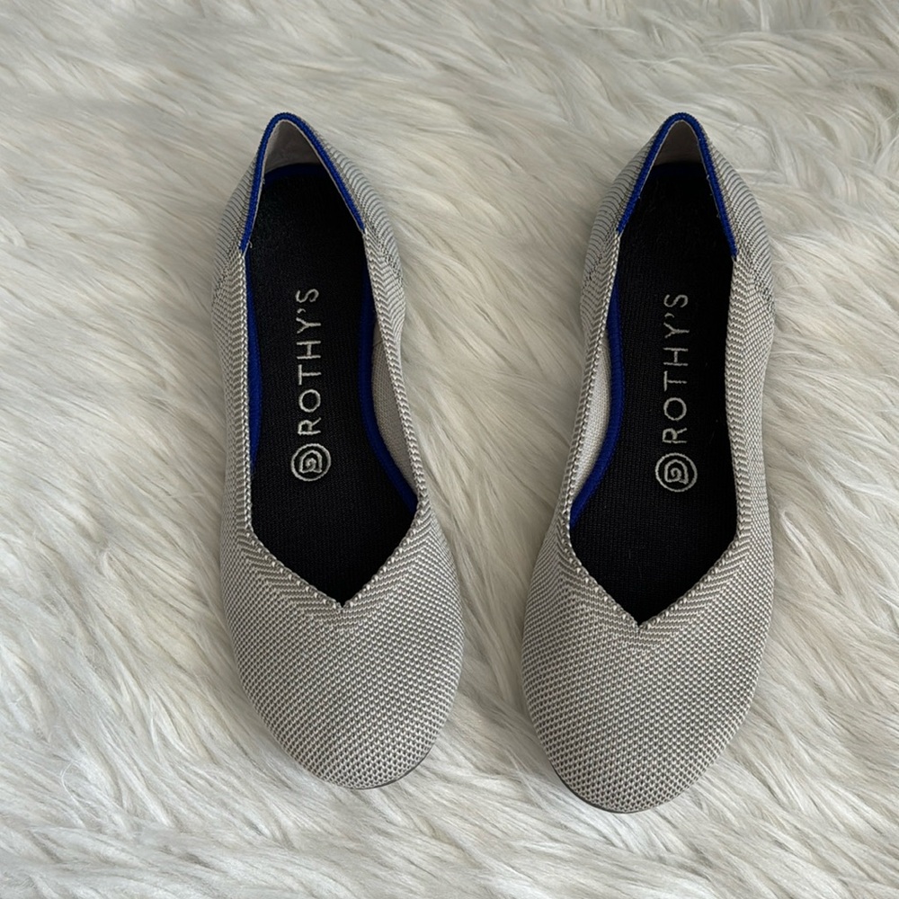 Rothy's "Retired" Birdseye Flax Round Toe Flats Size 7 - Picture 1 of 12